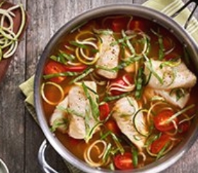 Poached Cod with Zucchini Noodles image