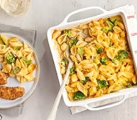 Cauliflower Mac & Cheese with Broccoli image