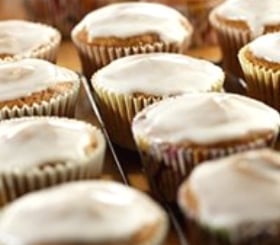 Glazed Carrot Raisin Cupcakes image