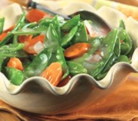 Glazed Snow Peas and Carrots image