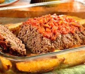 Meatloaf with Roasted Garlic Potatoes image