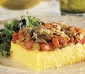 Polenta with Mushroom Vegetable Topping image