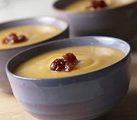 Cream of Pumpkin Soup with Cranberry Drizzle image