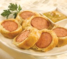 Spicy Honey-Mustard Sausage Wraps image