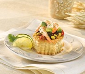 Roasted Corn, Tomato, Black Bean and Avocado Tarts image